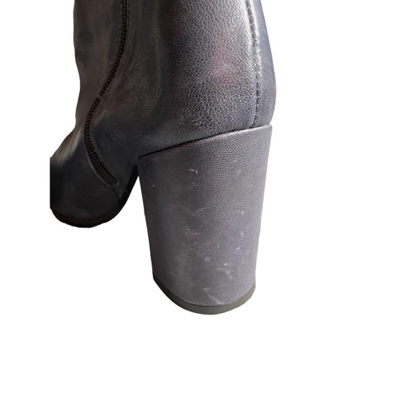 Davos Gomma Womens Leather Side Zip Block Heel Boots Round Toe Size 6.5US Blue - Picture 7 of 9